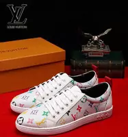 louis vuitton sapatos plates unisexe printed leather casual sapatos